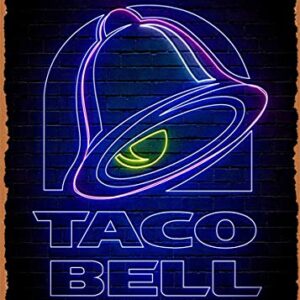 YFSIGN Taco Bell - Retro Metal Tin Sign Vintage Plaque Poster for Home Kitchen Bar Coffee Shop 12x8 Inch