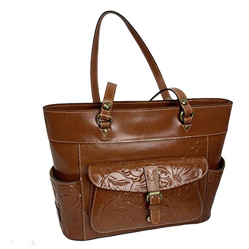 Patricia Nash Leather Bolsena Top Zip Tote