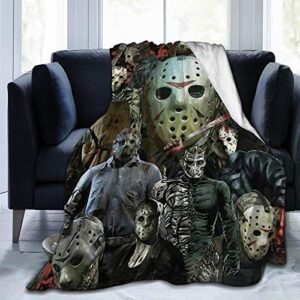 blanket anti pilling throw fleece flannel jason-voorhees lightweight super soft cozy bedspread living room women adults and kids gifts all seasons for bed sofa 60″x50″