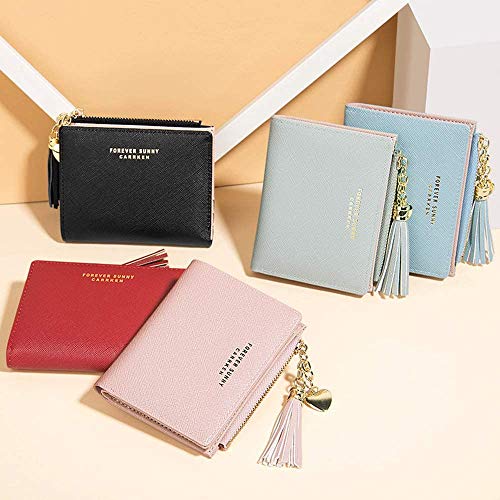 Yafanqi Small Wallets for Women Slim Coin Purse Zipper ID Card Holder Compact Cute Clutch Purses for Girls