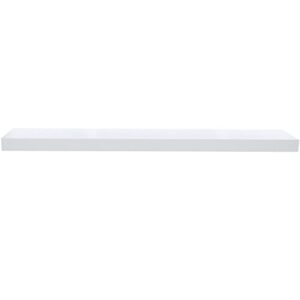 Ballucci Floating Shelf, 35.5" L Wood Wall Mounted Ledge with Invisible Bracket for Living Room, Bedroom, Bathroom, Kitchen, Nursery, 6" Deep - White