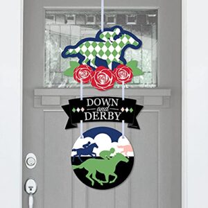 big dot of happiness kentucky horse derby – hanging porch horse race party outdoor decorations – front door decor – 3 piece sign