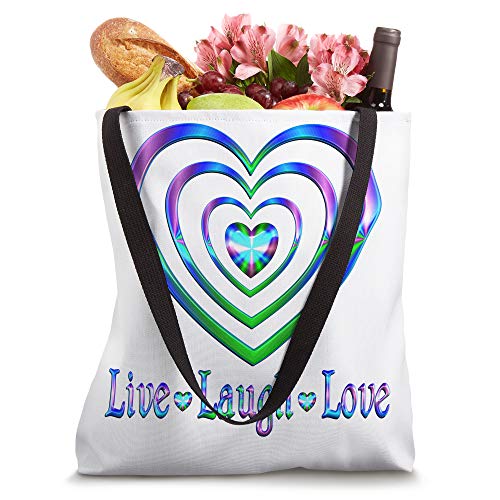 Live Laugh Love Pretty Hearts Tote Bag