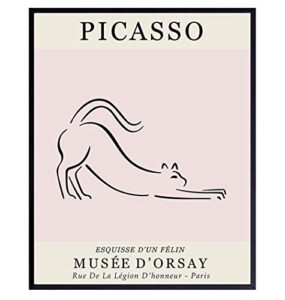cat home decor – pablo picasso wall art – picasso poster – cat wall art – pablo picasso poster – pablo picasso prints – pablo picasso art – cat wall decor – cute cat lover gifts for women – pink
