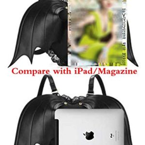 RainboSee Women Girl Punk Backpack Novelty Bat Wing Daypack Purse Gothic Lace Shoulder Heart Lolita Bag Black