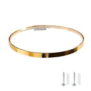 modern floating glass shelf with golden metal ring for plants, books and other decorations, transparent hanging shelves in rooms, corridors and wall