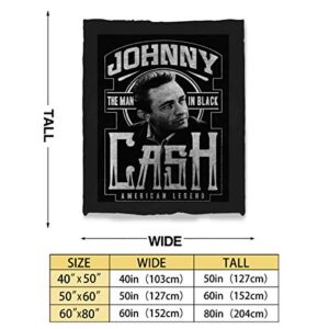 GACOZ-Johnny-Cash-Ultra Soft Throw Blanket Flannel Fleece All Season Light Weight Living Room Bedroom Warm Blanket 50×40inch