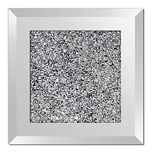 GIMORRTO Glass Mirrored Coaster 4 PC, Crushed Diamond Square Cup Mat 4" Decor on Tabletop for Bar Tools Dining Table