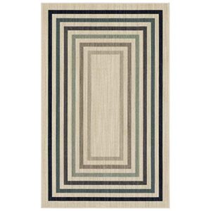 mohawk home forsyth park beige geometric striped (2′ x 3′) scatter rug