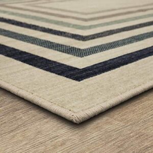 Mohawk Home Forsyth Park Beige Geometric Striped (2' X 3') Scatter Rug