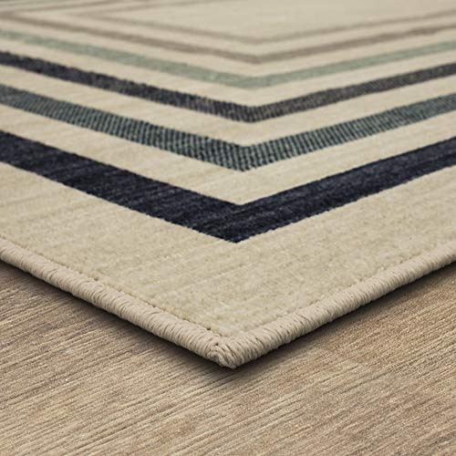 Mohawk Home Forsyth Park Beige Geometric Striped (2' X 3') Scatter Rug