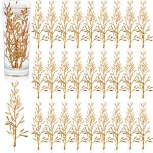 80 pieces faux flowers for centerpiece vase, filling in floating candles mini flower filler for wedding dinning table party home bar restaurant decoration, 6 inch (gold)