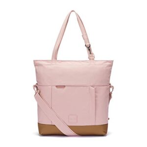 pacsafe go anti theft tote bag, sunset pink
