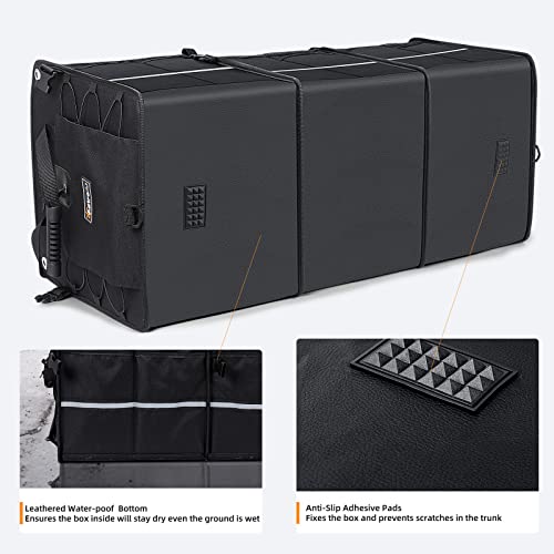 AstroAI Car Trunk Organizer Storage Large for SUV, Truck, Pickup, Collapsible Trunk Organizer Portable Storage Box with Cooler Bag, Foldable Cover, Nylon Handles, PU Bottom and PE Plate