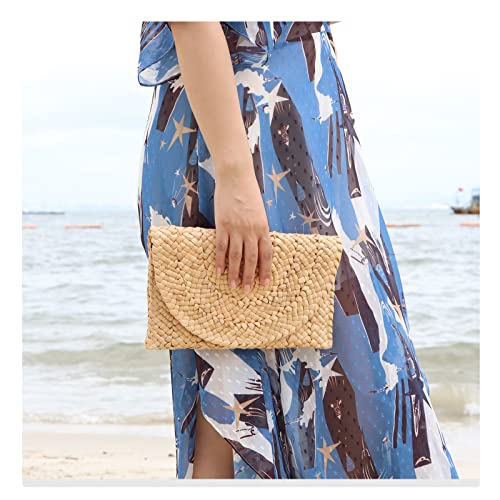 Freie Liebe Straw Clutch Purses for Women Summer Beach Bags Envelope Woven Clutch Handbags