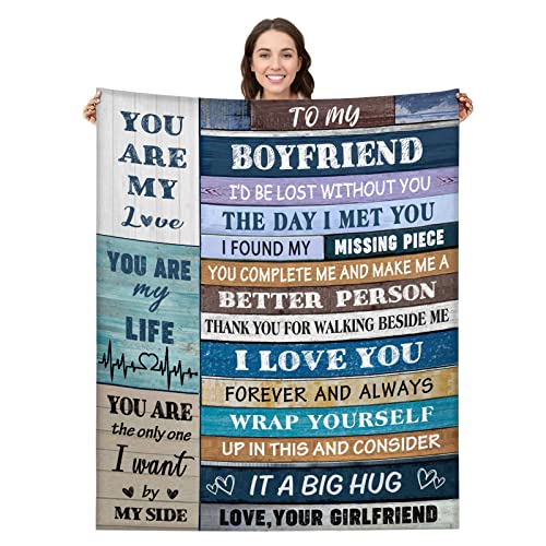 FAIVHSO Birthday Gifts for Boyfriends to My Boyfriend Blanket Gifts for Boyfriend Romantic Gifts for Him You Best Anniversary from Girlfriend I Love Throw Blankets for Bed Sofa 50X60in