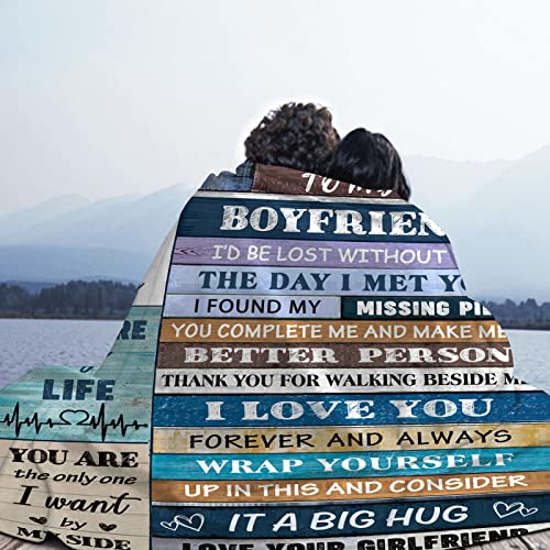 FAIVHSO Birthday Gifts for Boyfriends to My Boyfriend Blanket Gifts for Boyfriend Romantic Gifts for Him You Best Anniversary from Girlfriend I Love Throw Blankets for Bed Sofa 50X60in