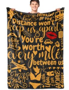 innobeta long-distance relationship gifts, you’re worth every mile between us, man blanket for husband, boyfriend, lovers, for long distance, soft throw blanket 50″x65″