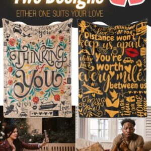 InnoBeta Long-Distance Relationship Gifts, You’re Worth Every Mile Between Us, Man Blanket for Husband, Boyfriend, Lovers, for Long Distance, Soft Throw Blanket 50"x65"