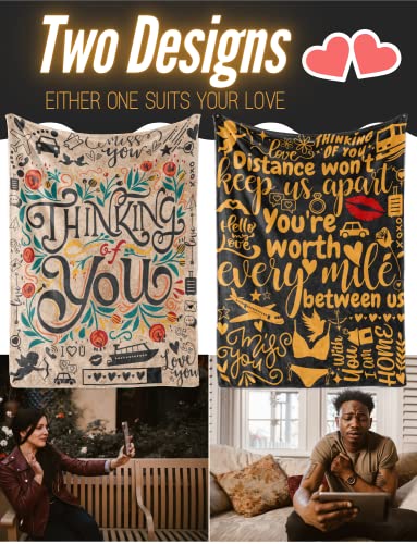 InnoBeta Long-Distance Relationship Gifts, You’re Worth Every Mile Between Us, Man Blanket for Husband, Boyfriend, Lovers, for Long Distance, Soft Throw Blanket 50"x65"