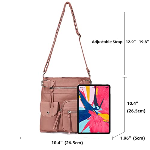 Yohora Women’s Leather Shoulder Bag Retro Hobo Crossbody Purse Large Capacity Casual Tote Satchel for Work