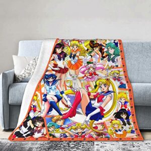 3D Print Funny Anime Blanket Cartoon Flannel Throw Blanket Soft Throw Blankets for Couch Bed Living Room Sofa Bedding M-6 50"X40"