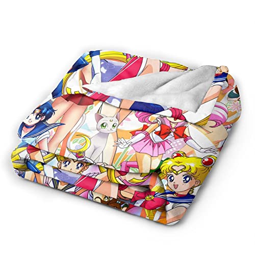 3D Print Funny Anime Blanket Cartoon Flannel Throw Blanket Soft Throw Blankets for Couch Bed Living Room Sofa Bedding M-6 50"X40"