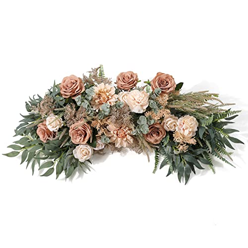 YYHUAWU Artificial Flowers Combo Box Set Gradient Color Flower Leaf with Stems for DIY Wedding Bouquets Centerpieces Baby Shower Party Home Decorations Nude Color