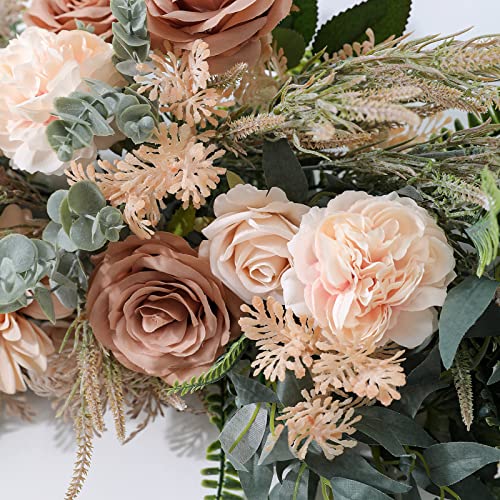 YYHUAWU Artificial Flowers Combo Box Set Gradient Color Flower Leaf with Stems for DIY Wedding Bouquets Centerpieces Baby Shower Party Home Decorations Nude Color