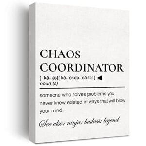 chaos coordinator canvas wall art gifts motivational school counselor definition canvas print painting therapy office wall decor framed gift 12×15 inch