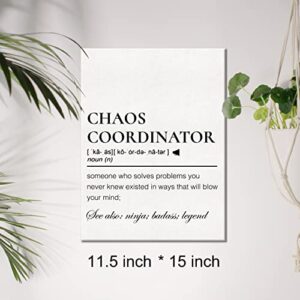 Chaos Coordinator Canvas Wall Art Gifts Motivational School Counselor Definition Canvas Print Painting Therapy Office Wall Decor Framed Gift 12x15 Inch