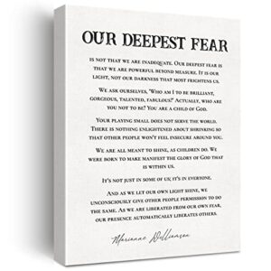 inspirational quote canvas wall art motivational our deepest fear quotes canvas print positive canvas painting wall decor framed gift 12×15 inch