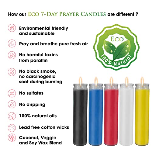 CocoSoy Jumbo Glass Organic Candles, 9-Day Devotional Prayer Sanctuary Candles. Great for Religious, Memorial, Vigils, Prayers, Blessing. Botanical Coconut Soy Wax, Set 3 Yellow Candles