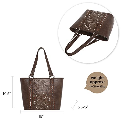 Montana West Western Handbag for Women Vegan Leather Purse Tooled Tote Bag MW1062G-8317CF