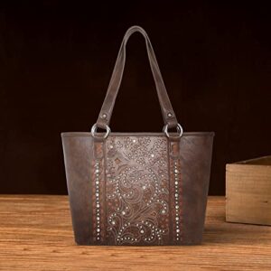 Montana West Western Handbag for Women Vegan Leather Purse Tooled Tote Bag MW1062G-8317CF