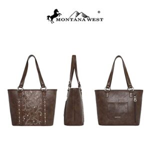 Montana West Western Handbag for Women Vegan Leather Purse Tooled Tote Bag MW1062G-8317CF