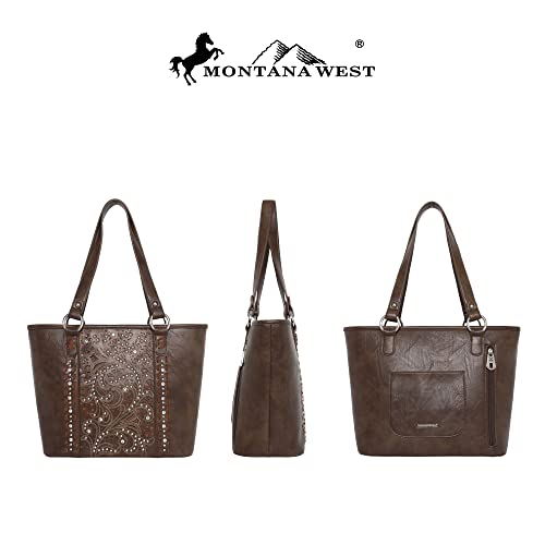 Montana West Western Handbag for Women Vegan Leather Purse Tooled Tote Bag MW1062G-8317CF