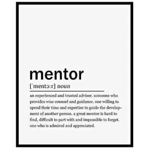 gift for mentor thank you mentor print sign mentor definition print mentor appreciation retirement gift for boss teacher, 8×10 inch – unframed