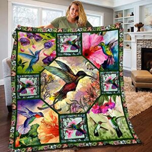hummingbird blanket ultra soft flannel fleece bed blanket hummingbird  fluffy blanket ocean throw blankets for kids and adults cozy blankets,design ,small/medium/large/x-large