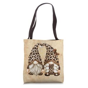 leopard print gnome cute animal gnomies for women & gardener tote bag
