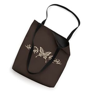 Brown Butterfly Tattoo Fairycore Dark Grunge y2k Aesthetic Tote Bag