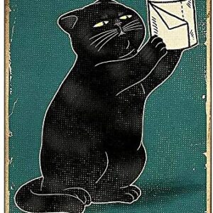 DZQUY Black Cat With Toilet Paper Your Butt Napkins My Lady Satin Portrait Retro Vintage Tin Sign Poster Metal Bar Poster Wall Decor 8x12 Inch, Green