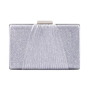 mulian lily silver glitter dazzling clutch bag evening bag with detachable chain party prom bag wedding purses m513