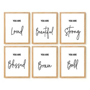 let it shine bedroom –playroom – wall decor for girls , women – inspirational quotes wall art (set of 6 unframed 8×10 inch prints)