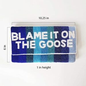 Blame it on the Goose Clutch, Beaded Purse for Bachelorette, Bachelorette Party Gift, Bride Gift, Engagement Gift for Bride To Be, Summer Clutch, Beaded Bag