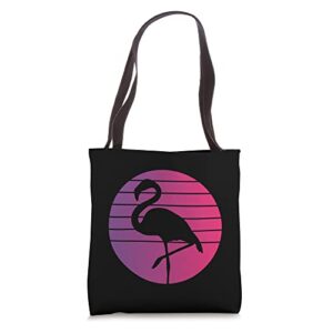 flamingo retro style vintage tote bag