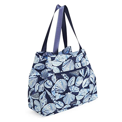 Vera Bradley Women's Recycled Lighten Up Reactive Large Family Tote Bag, Morning Shells Blue, One Size