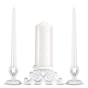 rozrety unity candle holder – unity candles stand for wedding ceremony set – pillar taper candle holders for weddings centerpiece decoration,bridal shower(candles not include)