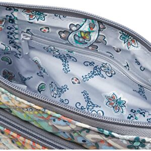 Vera Bradley Women's Cotton Little Hipster Crossbody Purse With RFID Protection, Citrus Paisley - Recycled Cotton, One Size