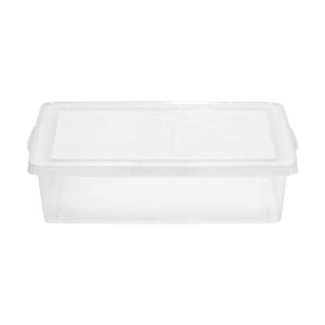 IRIS USA 26 Quart See Through Clear Plastic Snap Top Gasket Box Tote Stackable Storage Container Bins with Snap Tight Lid, 3 Pack